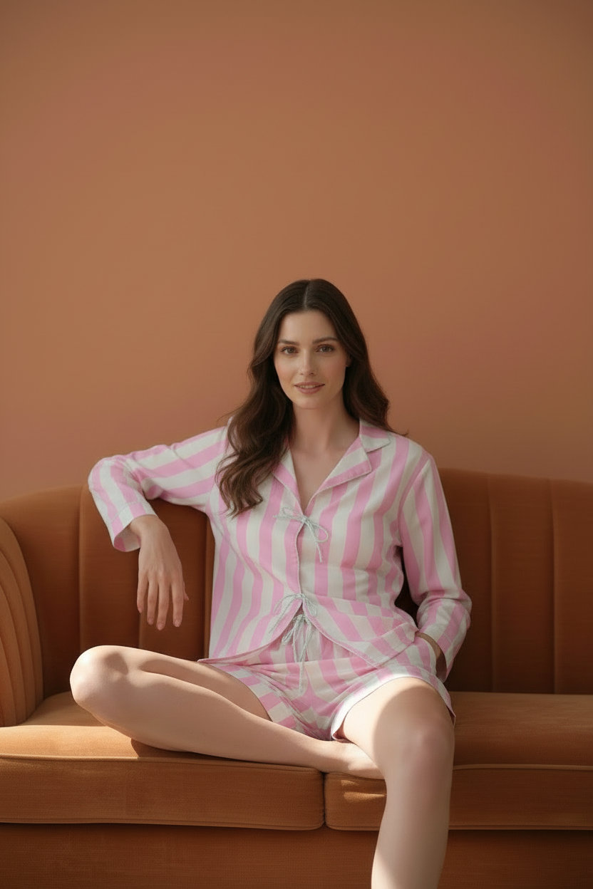 Cotton Co-ord - Blush Stripe Set