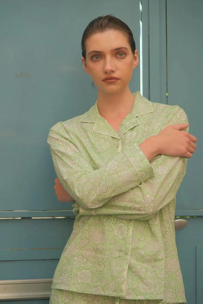 Cotton Pyjamas- The Sage Set