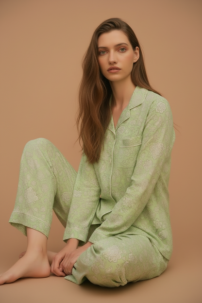 Cotton Pyjamas- The Sage Set