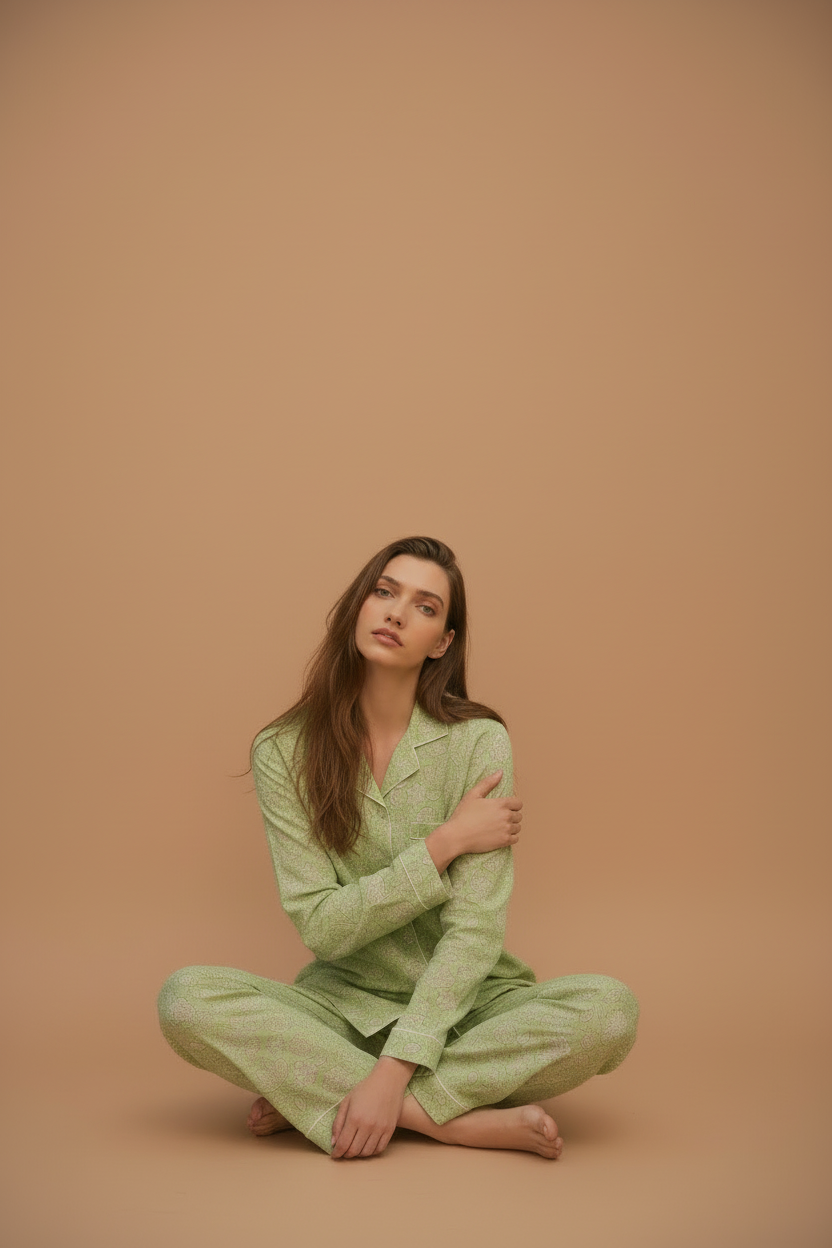 Cotton Pyjamas- The Sage Set