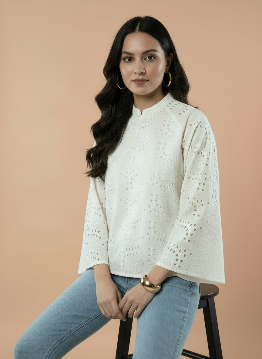 The Orient Top- Ivory