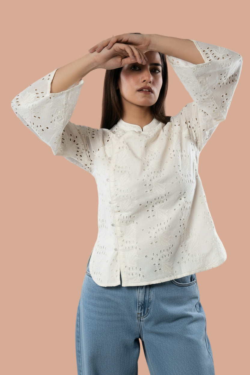 The Orient Top- Ivory