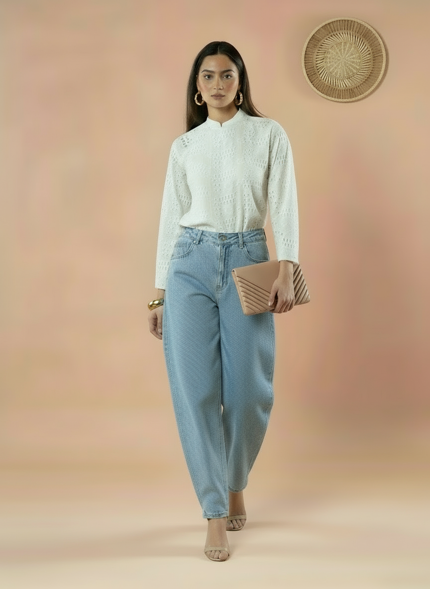 The Orient Top- Ivory